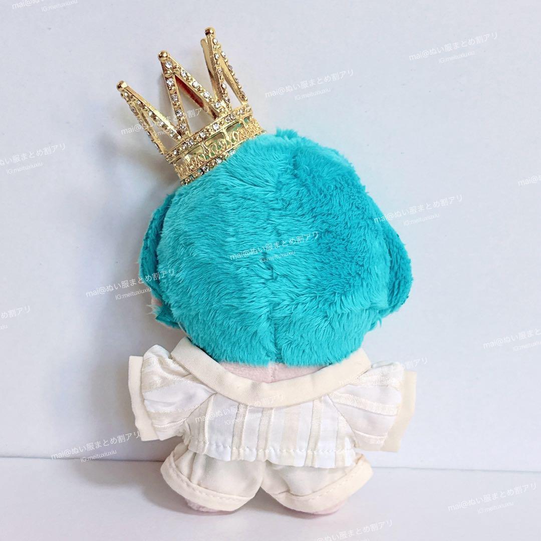 10〜12cm ぬい服 いつぬい 王冠・マント付き！王子様服4点セット（白）