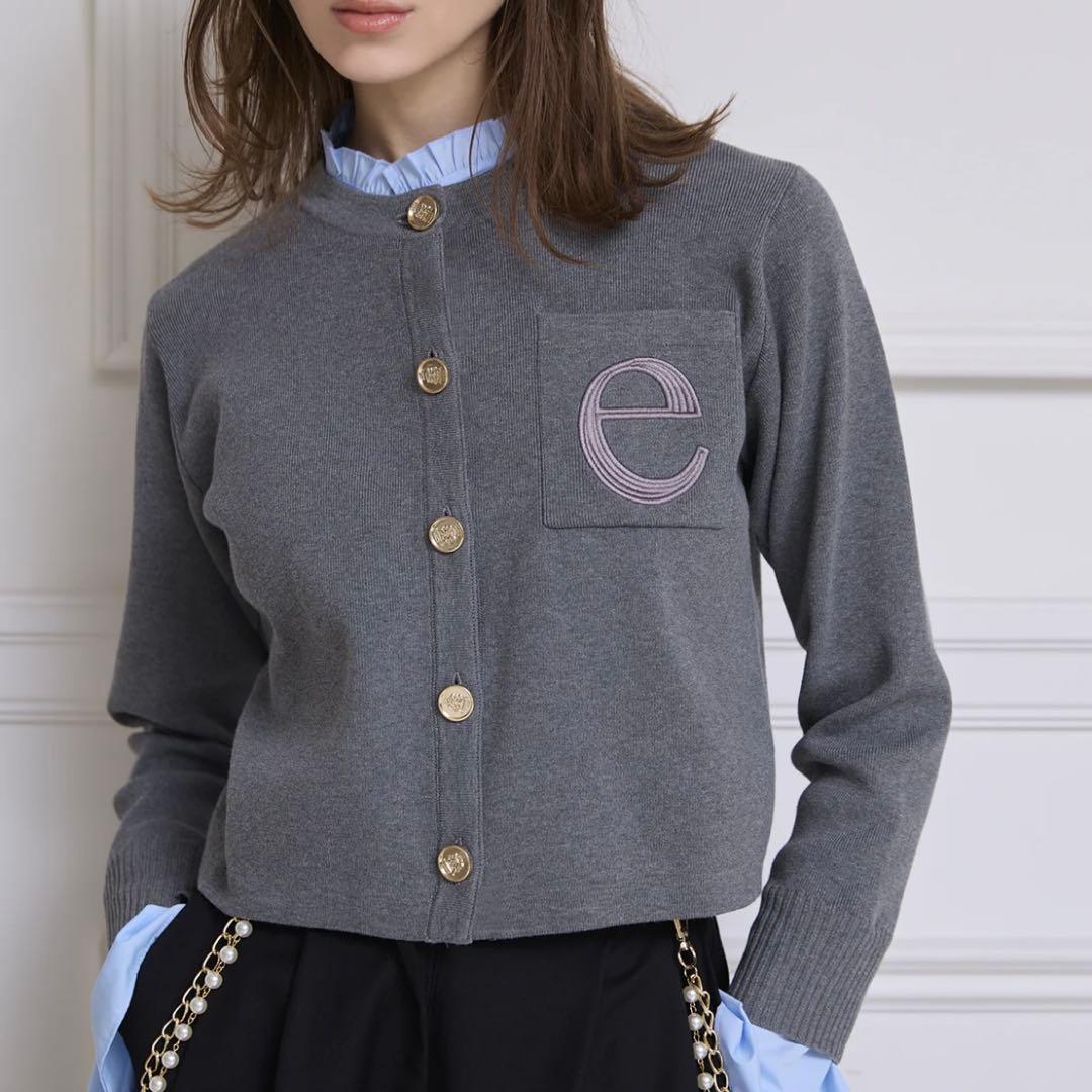 eimy istoire Attached collar カーディガン グレー