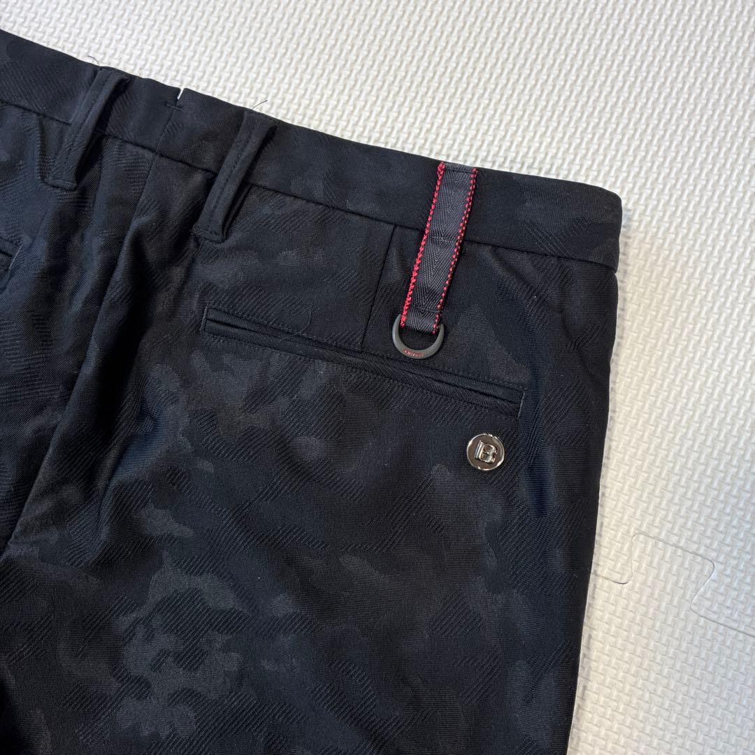 BRIEFING GOLFパンツ メンズ Mブラック 迷彩 カモフラ ストレッチ