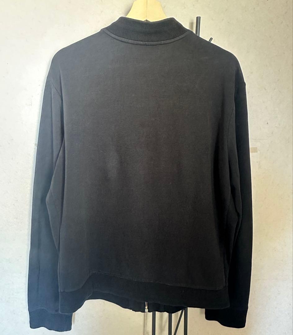 A.P.C. スエット生地ユーズド加工ジップブルゾン MA-1タイプ 黒 XL