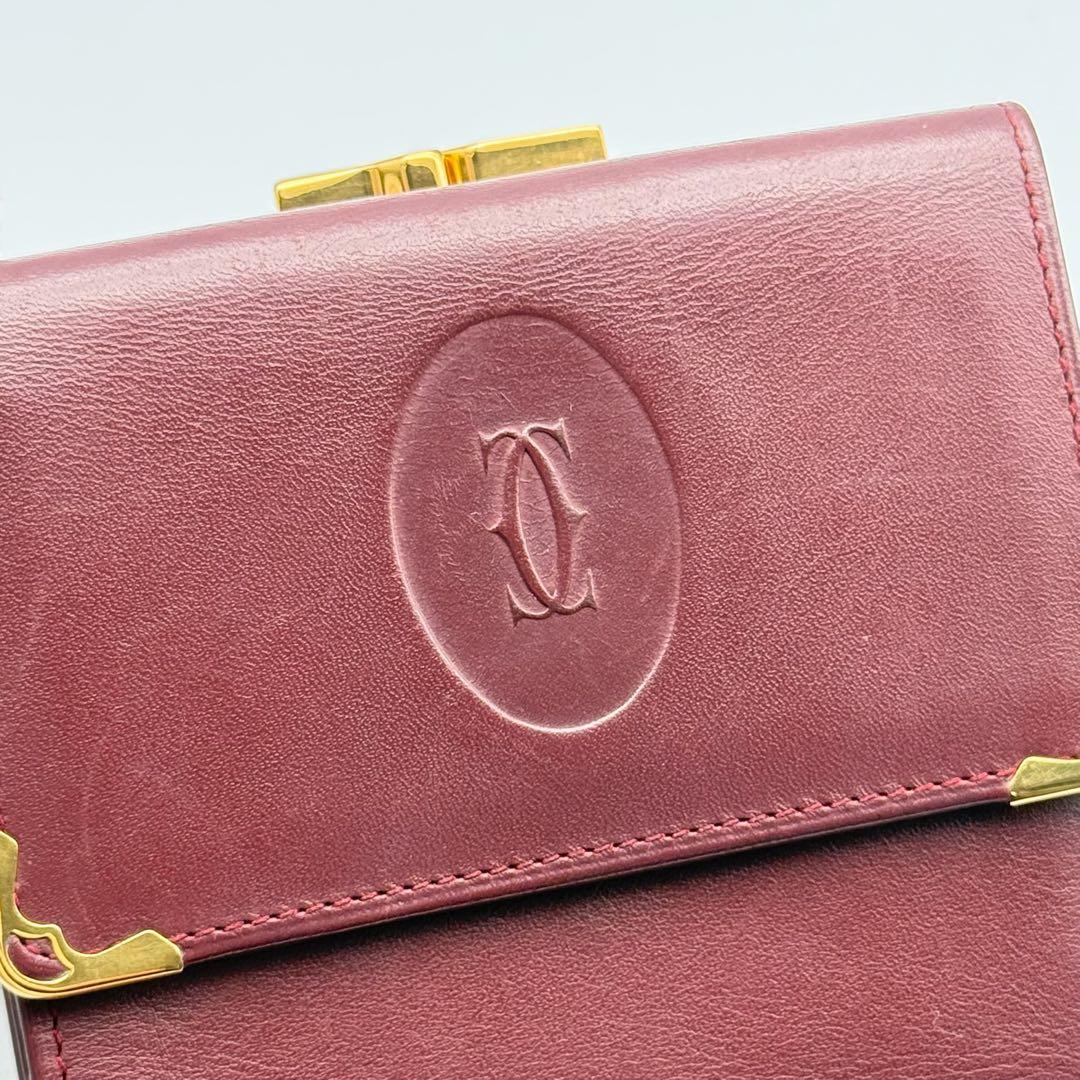 ✨美品✨Cartier マストライン 三つ折り財布 がま口 レザー ユニセックス