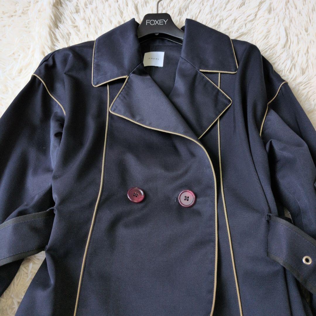 AMERI STUDIOUS別注 invert シームトレンチコート ネイビー