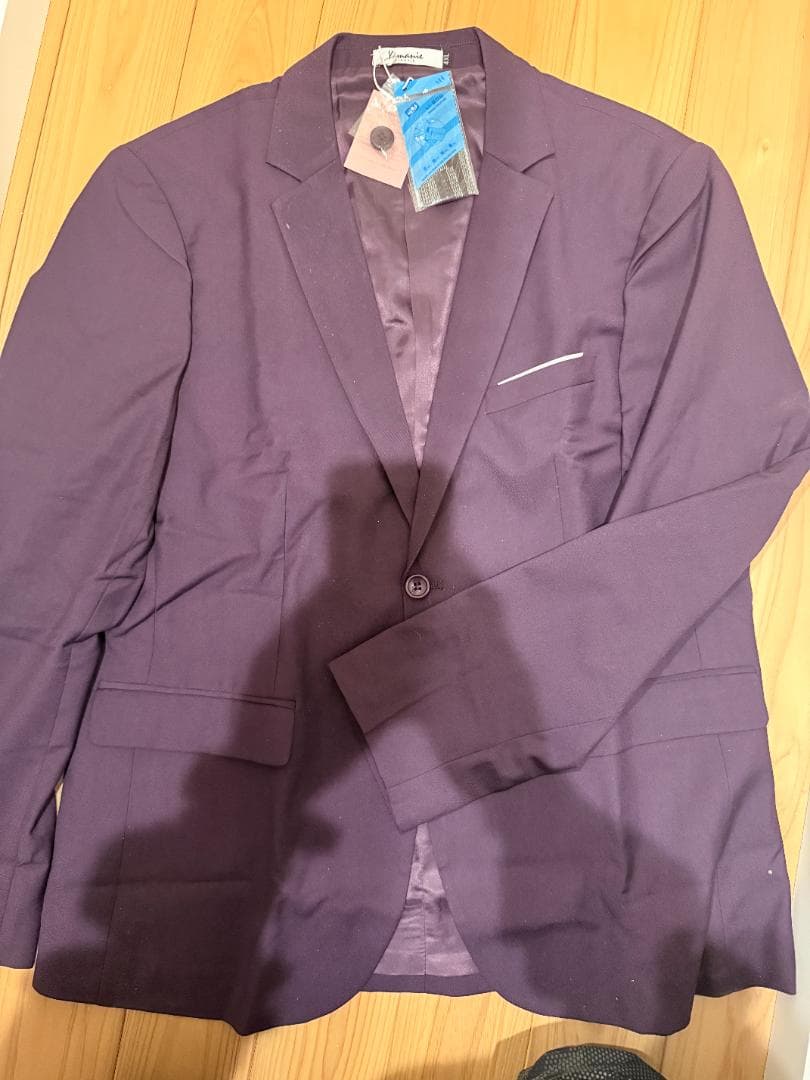 T007 YIMANIE メンズ スーツ 上下セット 4XL パープル