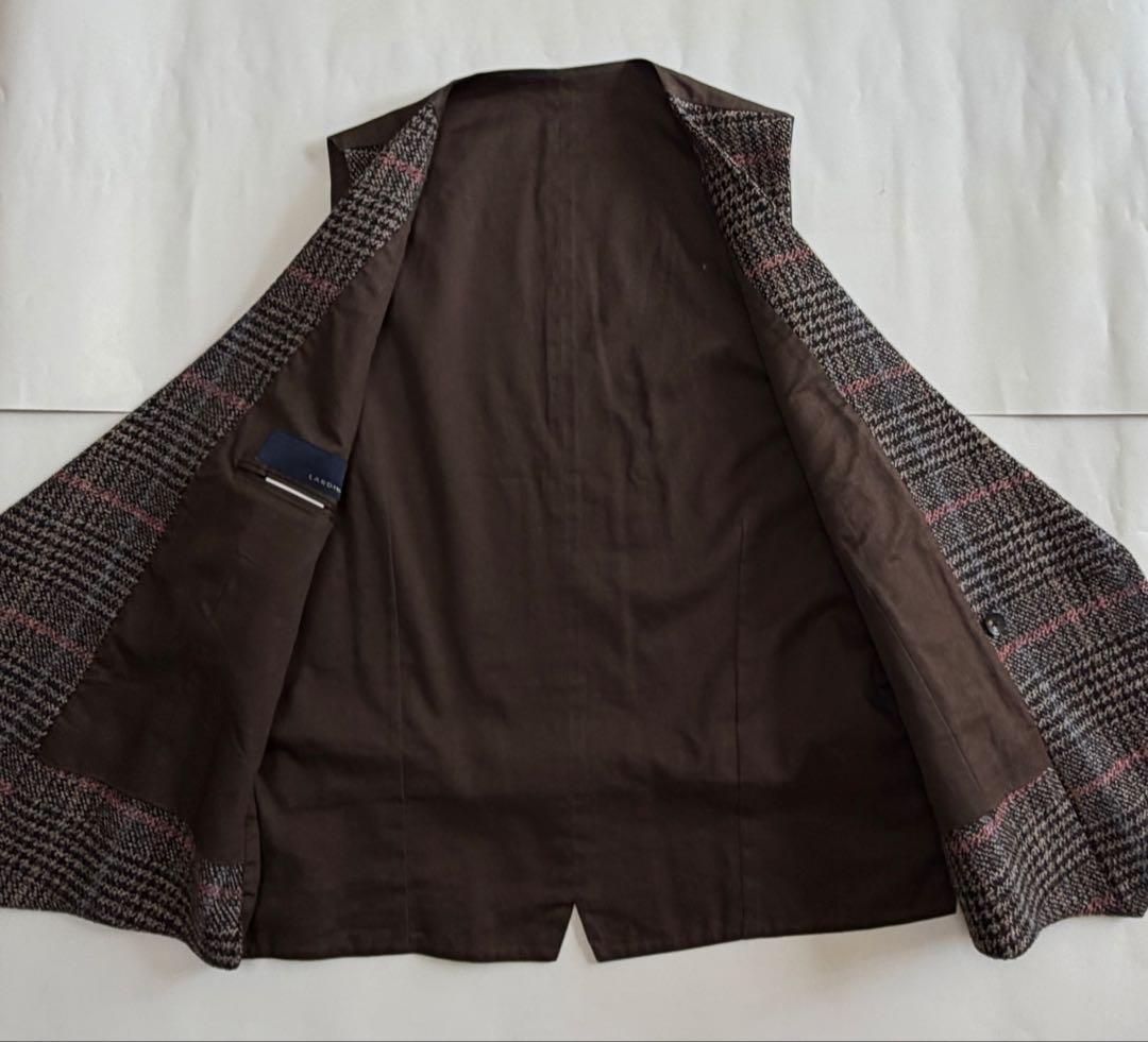 【美品】 LARDINI ツィードウール素材ジレsize46イタリア製