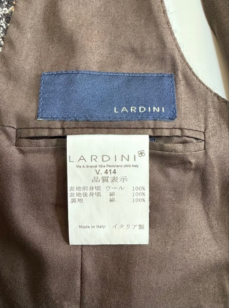 【美品】 LARDINI ツィードウール素材ジレsize46イタリア製
