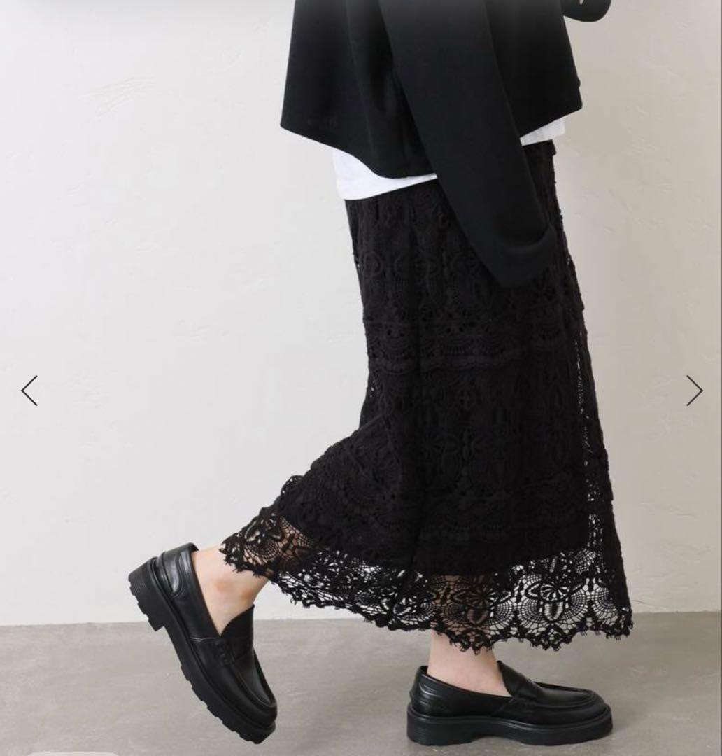 新品未使用　journal standard luxe レースMIX スカート黒