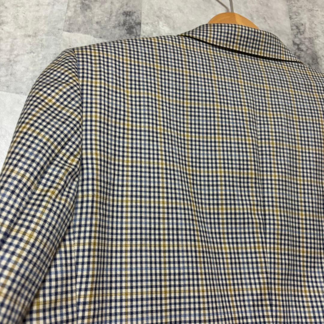 paulsmith 裏地熱帯魚柄 チェック　ダブルジャケット　背抜き　 M50