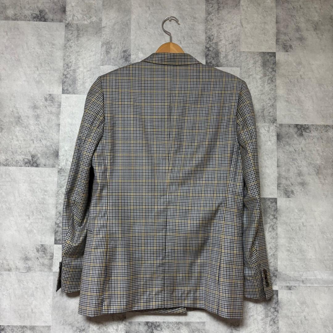 paulsmith 裏地熱帯魚柄 チェック　ダブルジャケット　背抜き　 M50