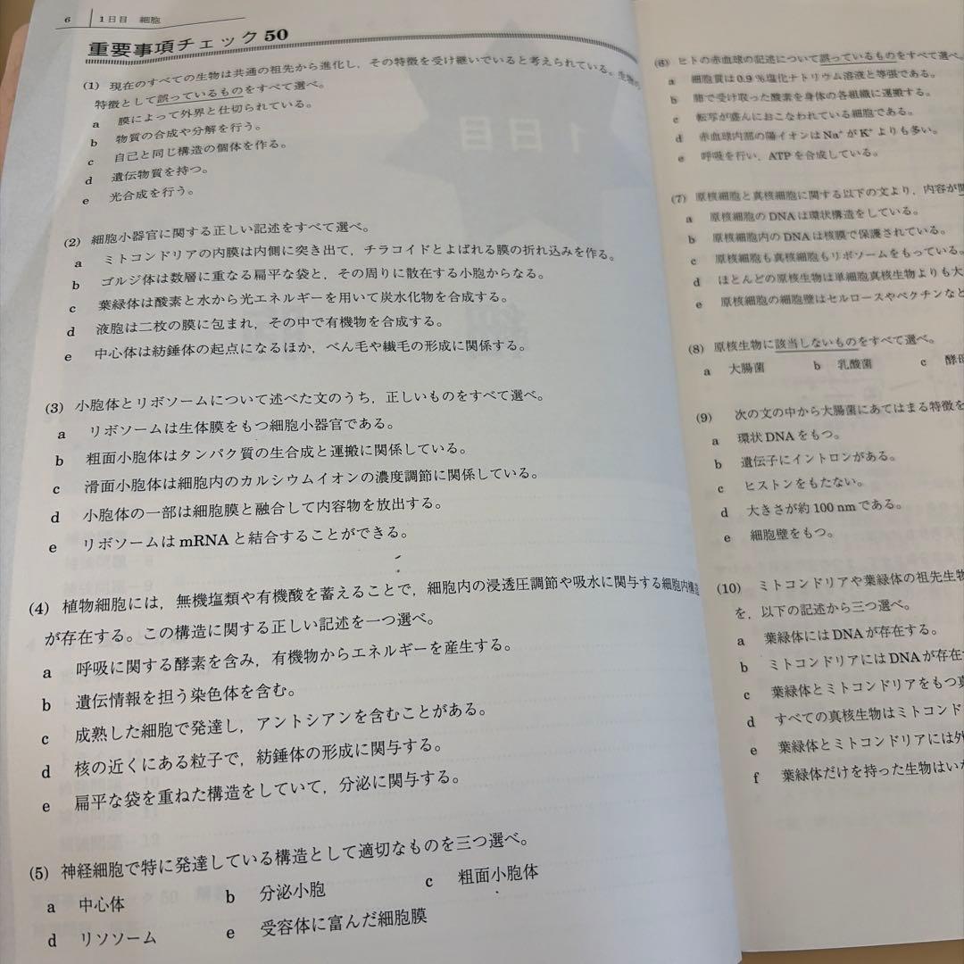 駿台医系生物 夏期講習、冬季講習セット2025/2026