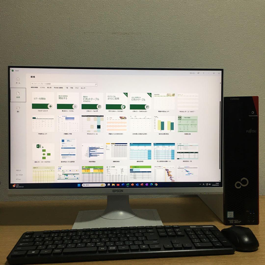 富士通 ESPRIMO Win11 快速i3 8Gメモリ 新品SSD 23.8'