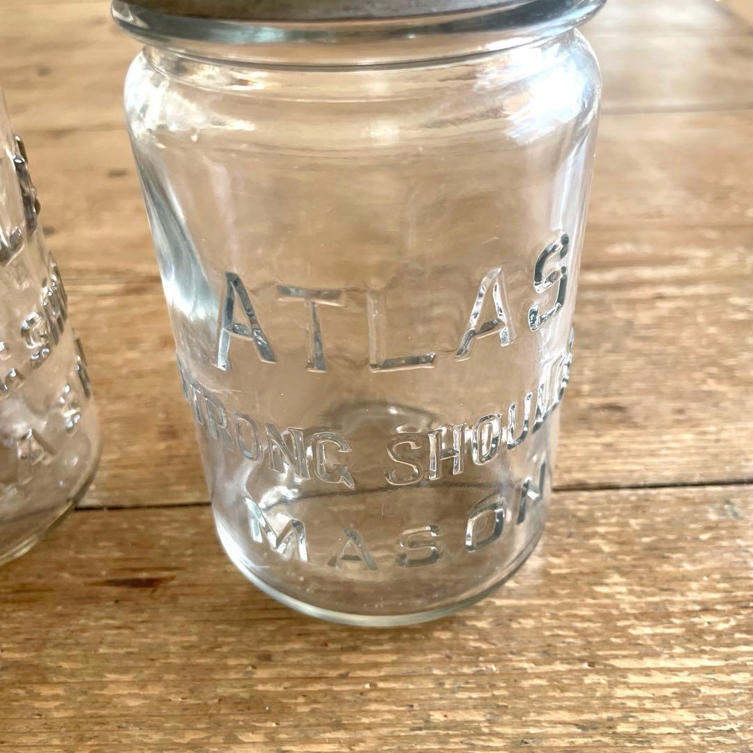 アンティーク メイソンジャー ヘーゼルアトラス ATLAS 瓶2個セット ラスト