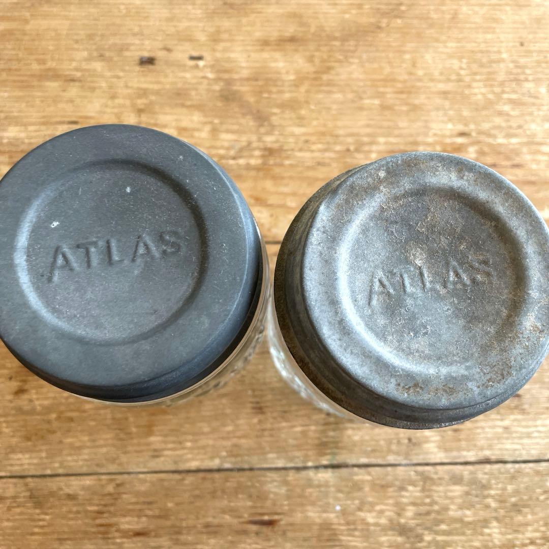 アンティーク メイソンジャー ヘーゼルアトラス ATLAS 瓶2個セット ラスト