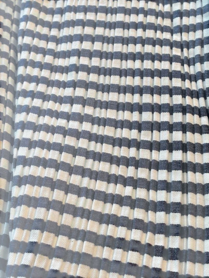 ISSEY MIYAKE プリーツ ミックスストライプ ロング スカート
