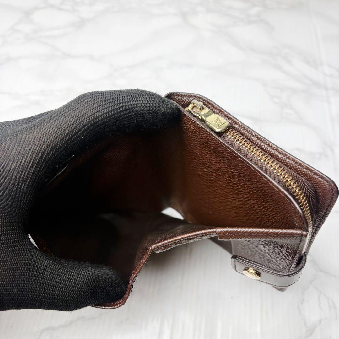 38 極上美品 Louis Vuitton 二つ折り財布 ダミエ em9