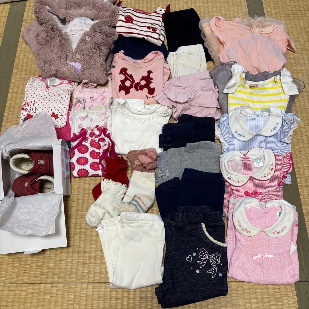 ベビー服セット　80〜90サイズ　保育園　まとめ売り　ファミリア　メゾピアノ　靴