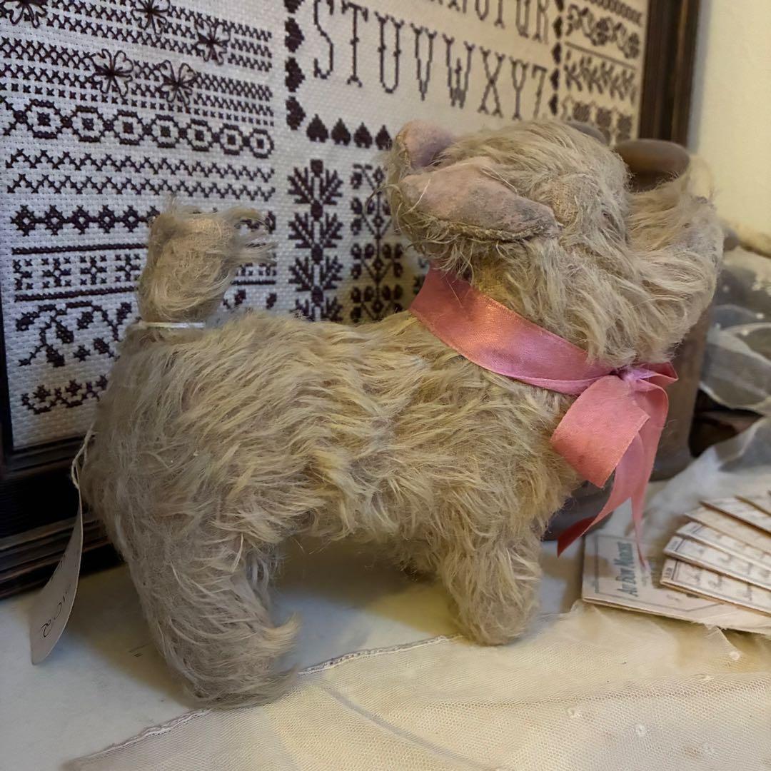 アンティーク犬のぬいぐるみ ベージュ　ヴィンテージ　テディベア