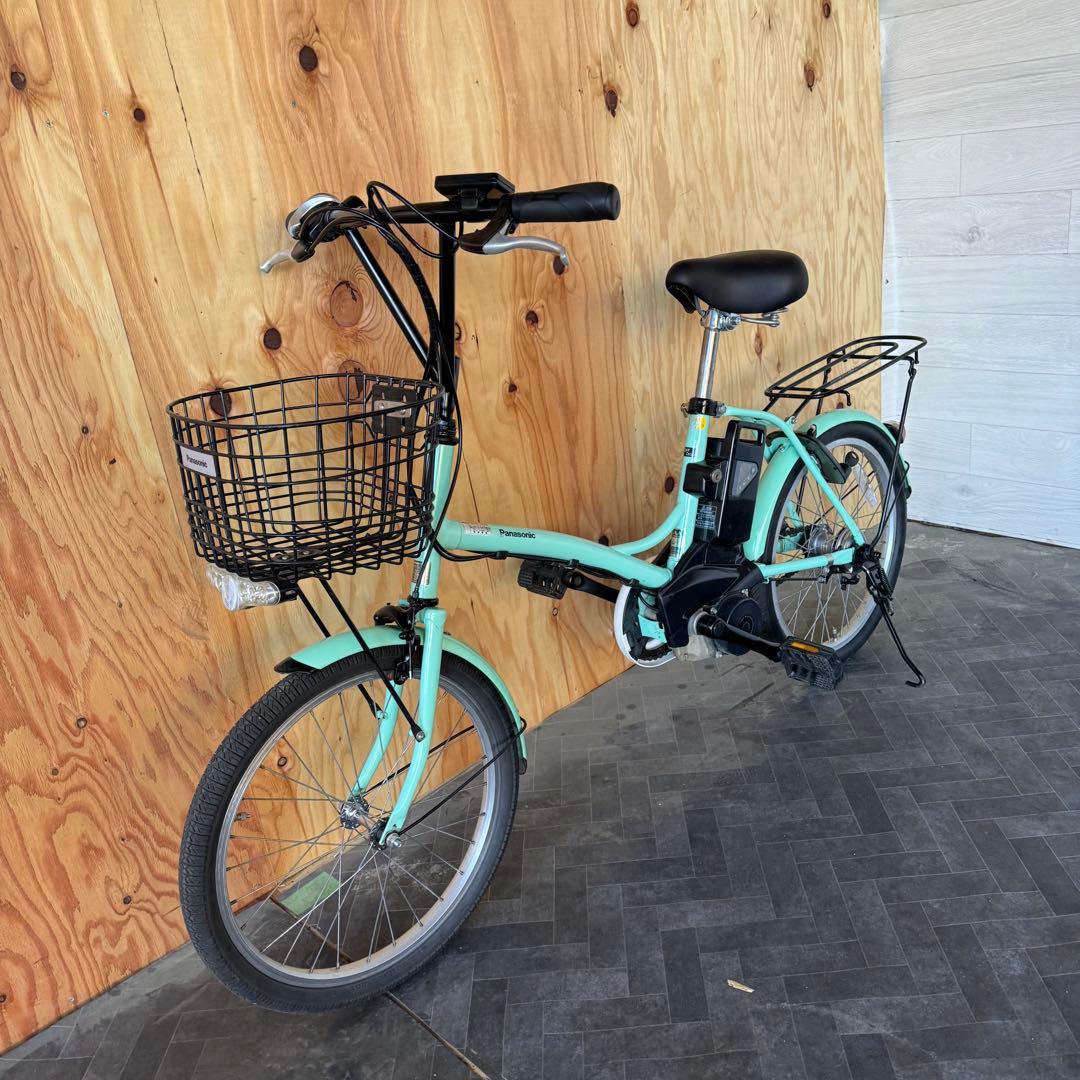 電動アシスト自転車 ミントグリーン 前バスケット付き