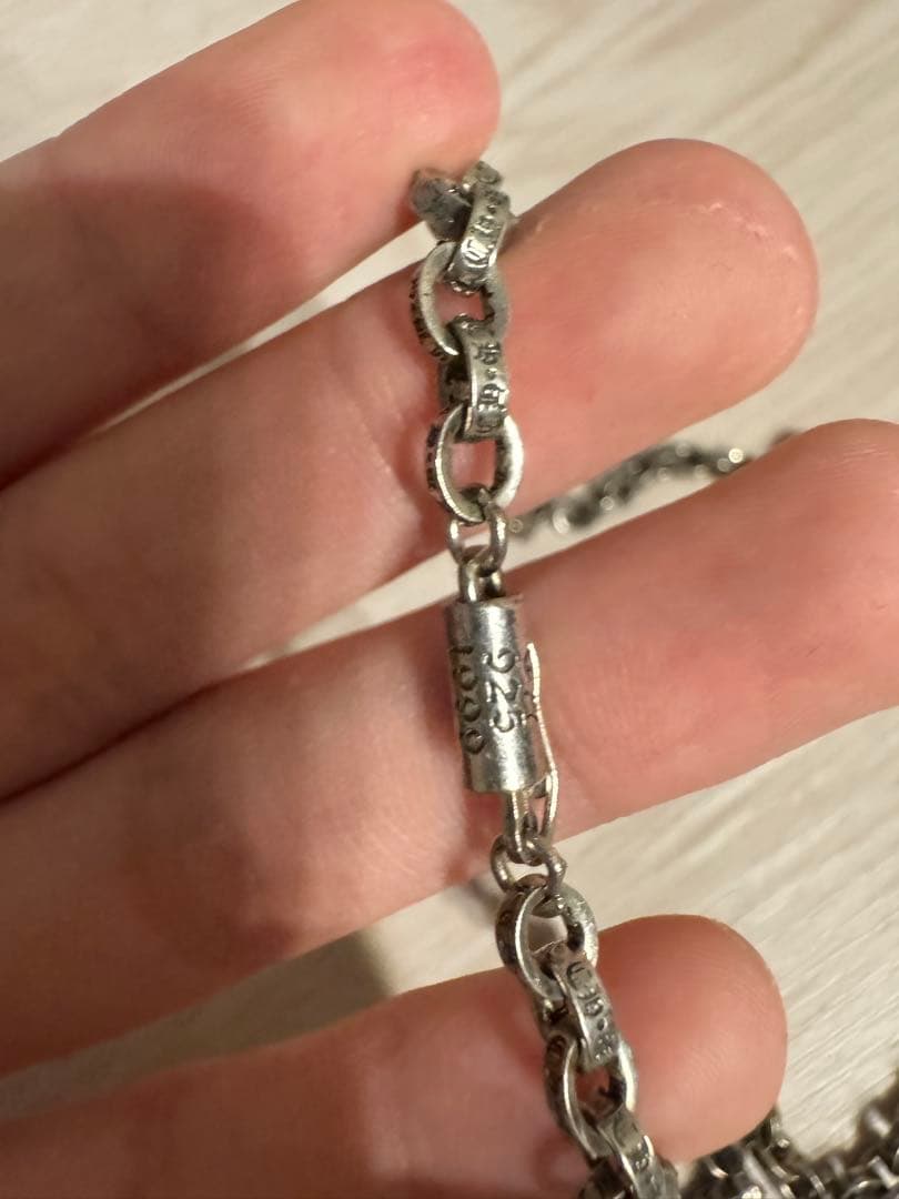 クロス ネックレス　シルバー ペーパーチェーンアクセサリー メンズ レディース