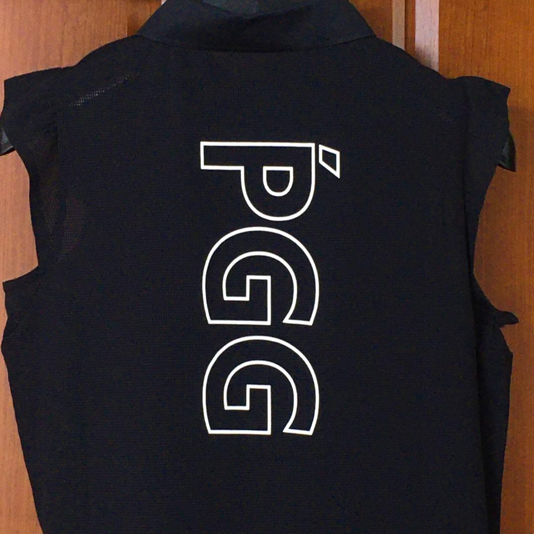 美品　PGG　ノースリーブ　ポロシャツ　２　黒　ブラック　ゴルフ　パーリーゲイツ