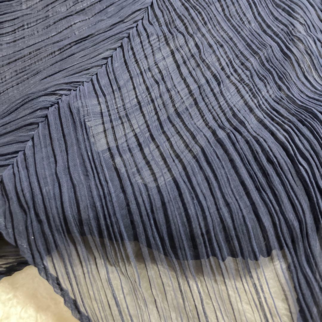 PLEATS PLEASE ダークブルー プリーツストール