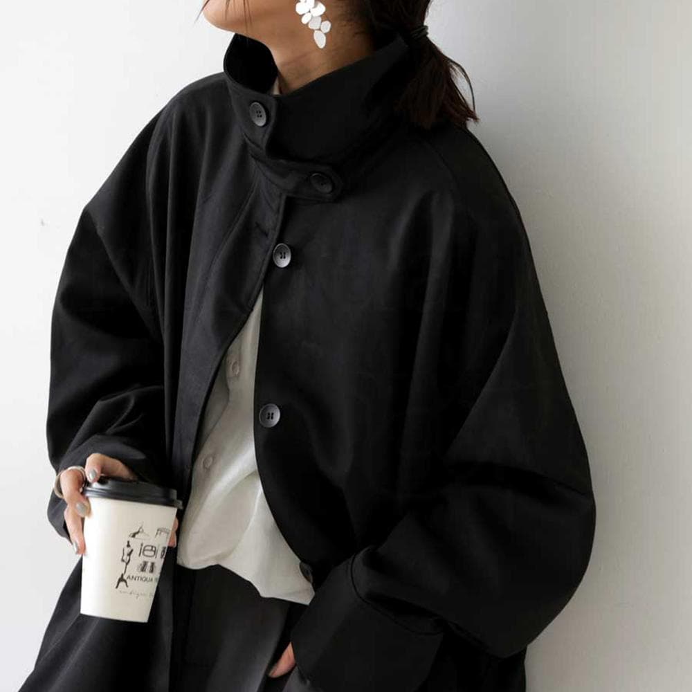 【新品・匿名】antiqua ロングコート ブラック