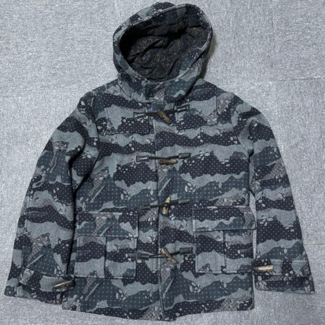 00s Swagger ウール ダッフルコート カモ柄 M