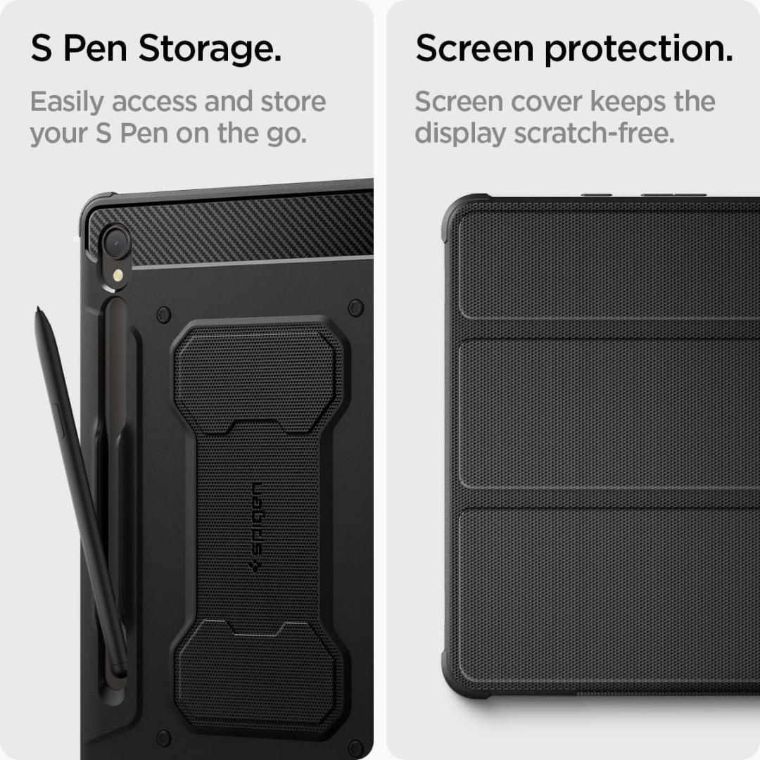 Spigen Galaxy Tab S9 ケース カバー 衝撃吸収 耐衝撃 スタ