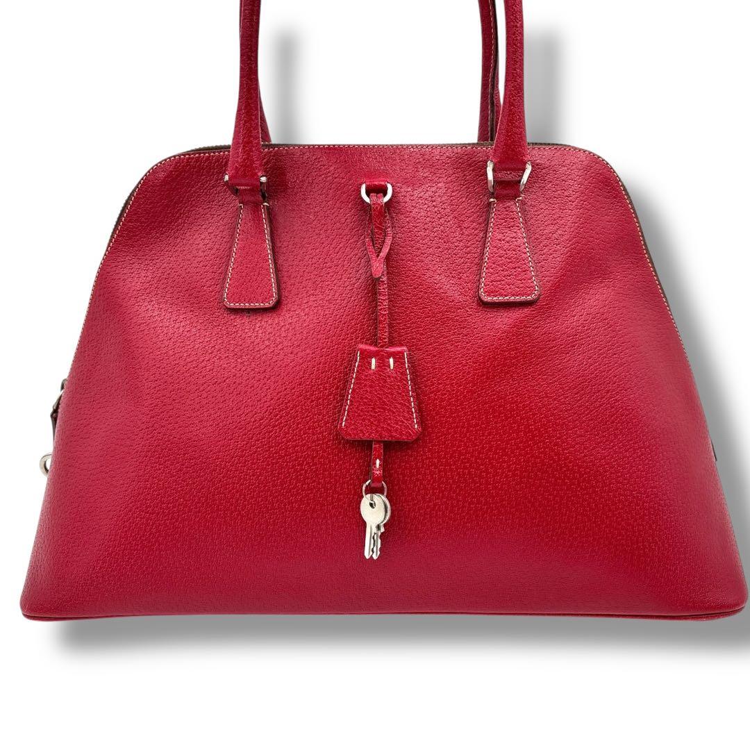 【極美品】PRADA プラダ　ボーリングバッグ　鍵付き　カデナ　ボストンバッグ