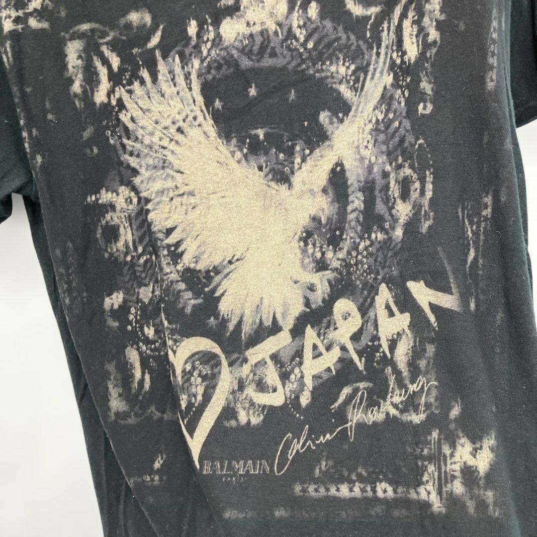BALMAIN 銀座店オープン限定 ダメージ加工 グラフィック Tシャツ L