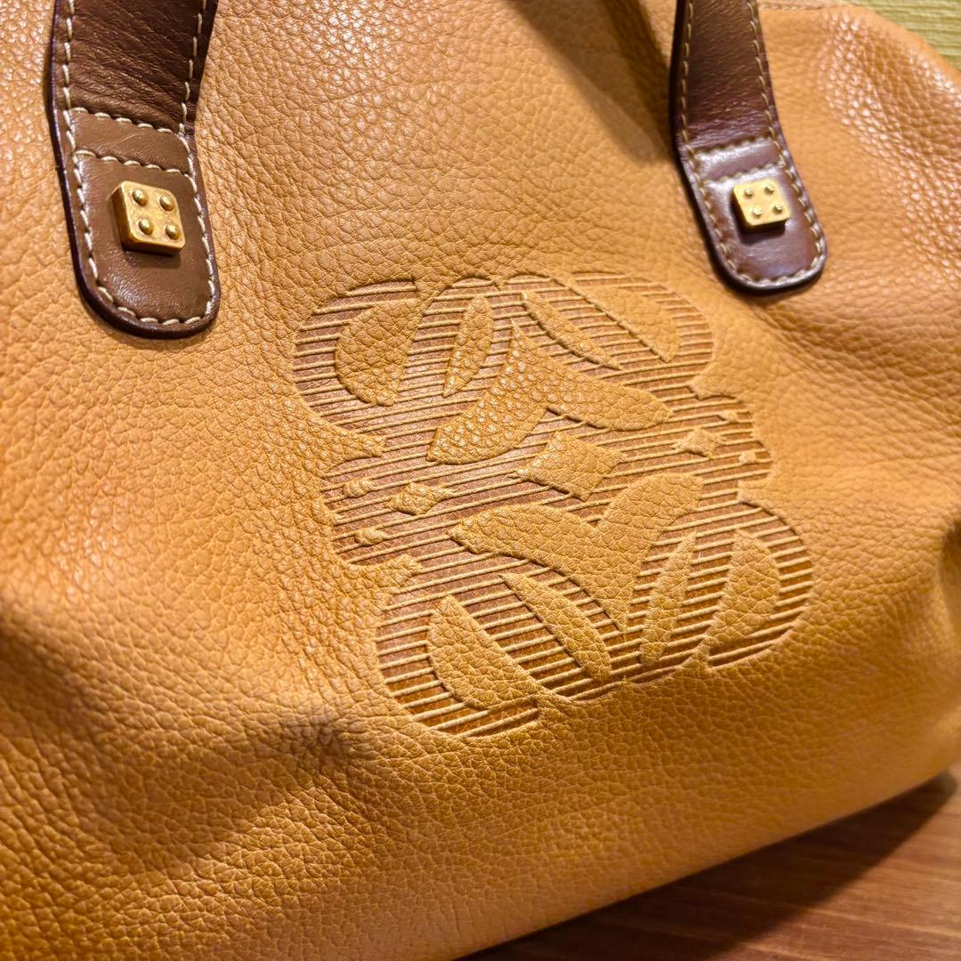 【未使用】LOEWE ロエベ アナグラム レザー ミニボストン ヴィンテージ