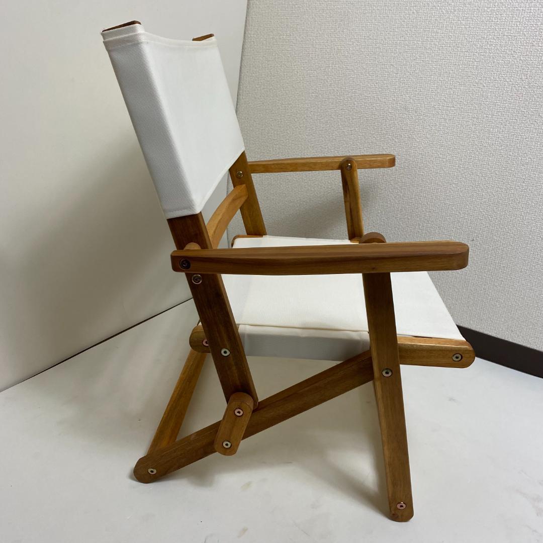 ★2脚セット ニトリ 折りたたみ 木製 ローチェア アイボリー