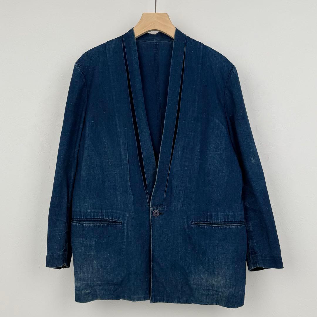 希少 ISSEY MIYAKE 80s 筆タグ 藍染 羽織り 着物 ジャケット