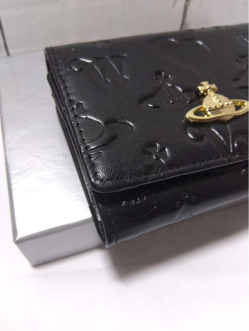 【ショッパー付き】Vivienne Westwood♡三つ折財布マットなブラック