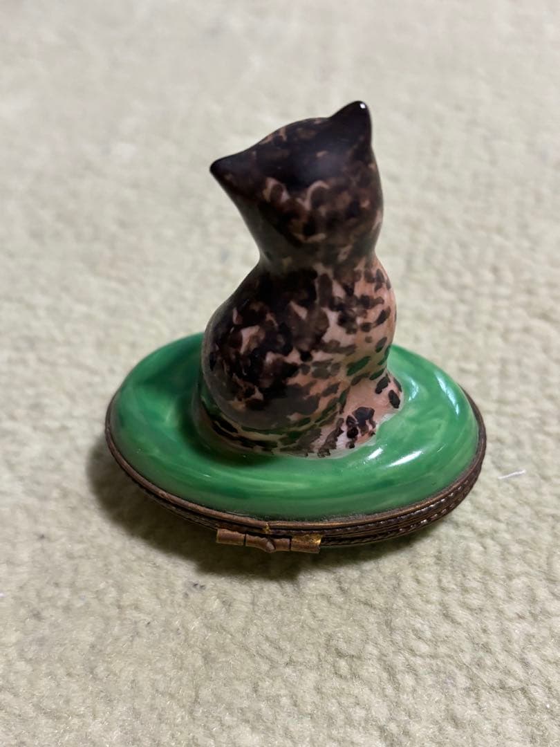 リモージュ☆Limogesの猫のエナメル小物入れ☆