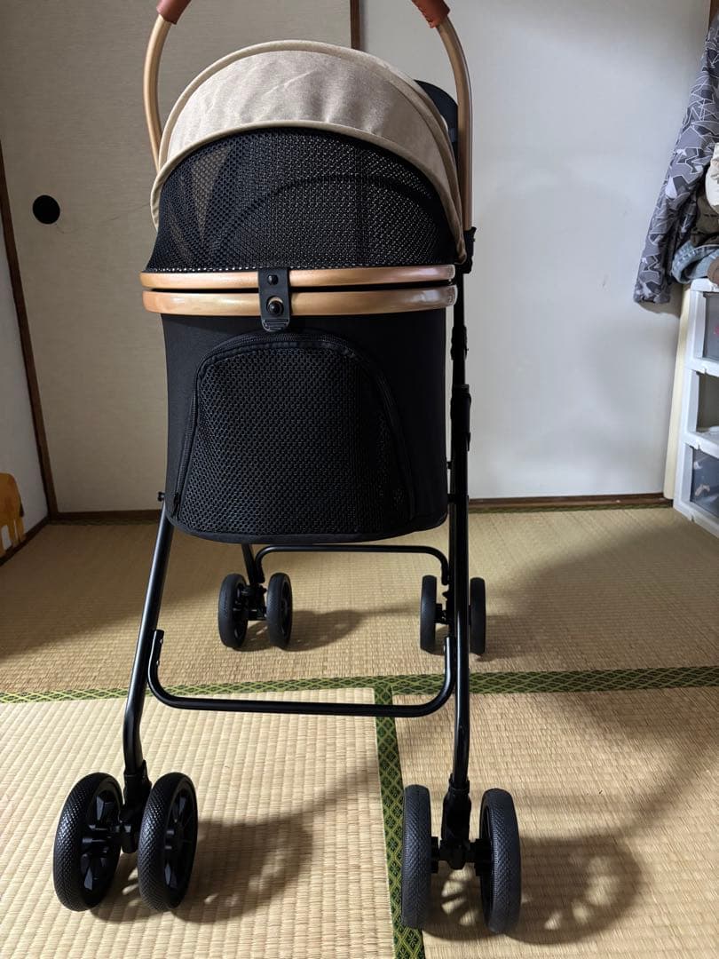 ペットカート 小型犬用 折りたたみ ブラック