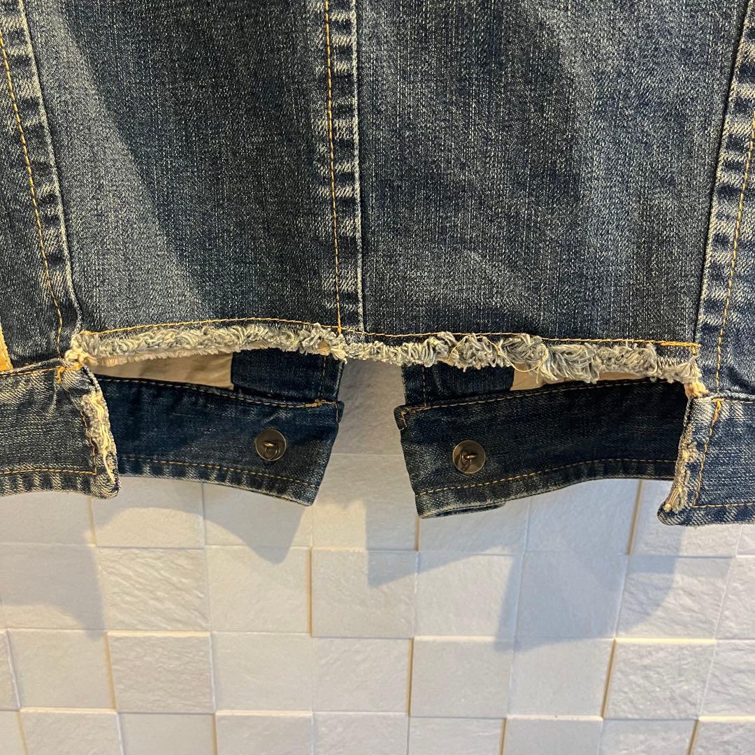 DSQUARED2 デニム ノースリーブ ベスト ビンテージ 羽 ワッペン44
