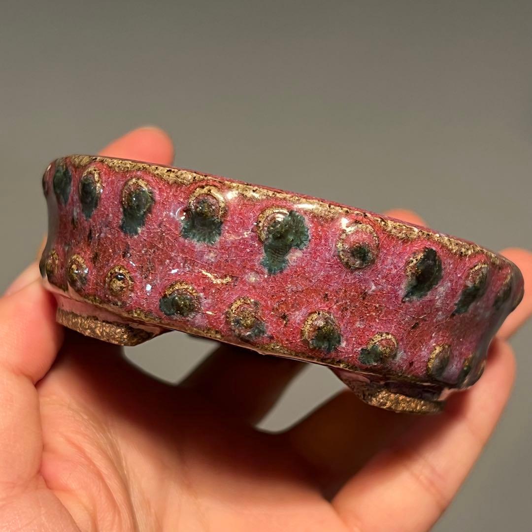 811.秋直 鼓釘丸鉢 盆栽鉢 盆栽鉢 9.3*3.2cm