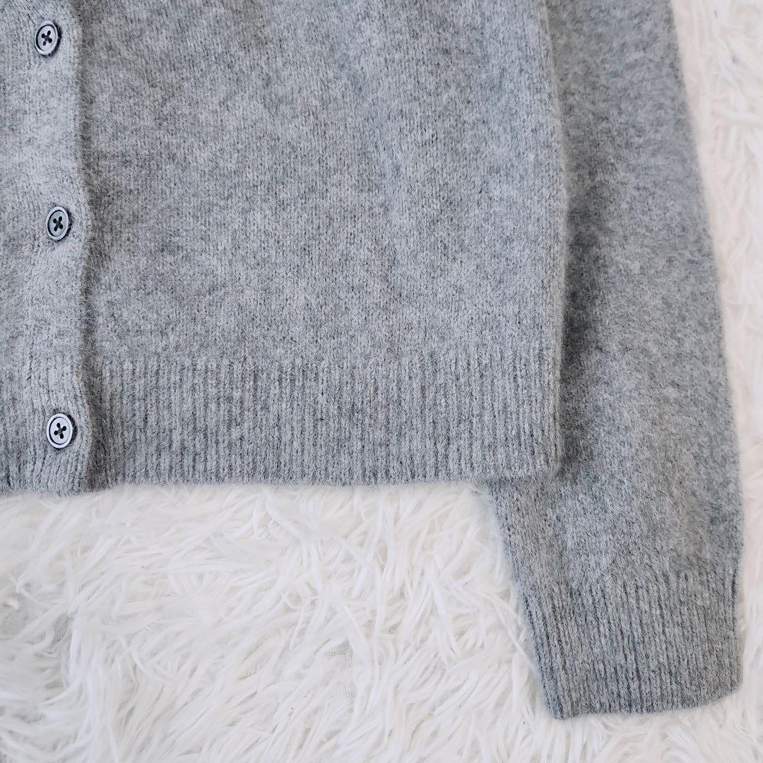 25AW フォックス カシミヤ ブレンド クルーネック カーディガン グレー