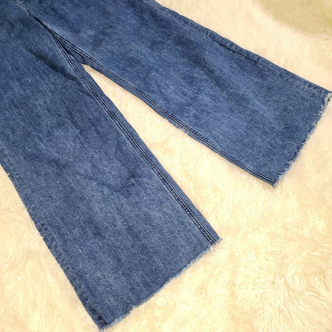 【極美品】YANUK ワイドフレア デニム カットオフ Lサイズ