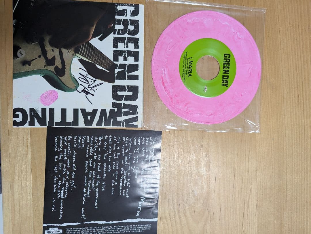 GREEN DAY　サイン、拇印入りレコード
