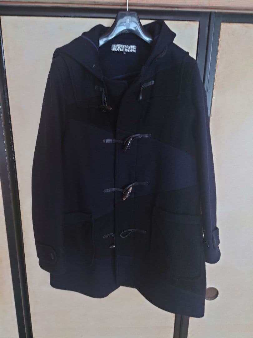 【ANREALAGE】ネイビー ダッフルコート フード付き