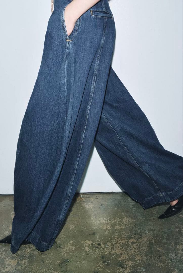 ●ZARA●ザラ●バルーンハイウエストデニムパンツ●34●