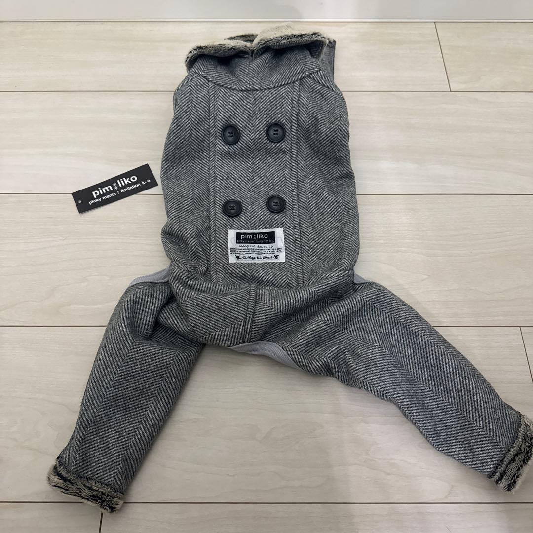 pim|liko グレー ヘリンボーン柄犬服 ISサイズ　新品未使用　イタグレ服