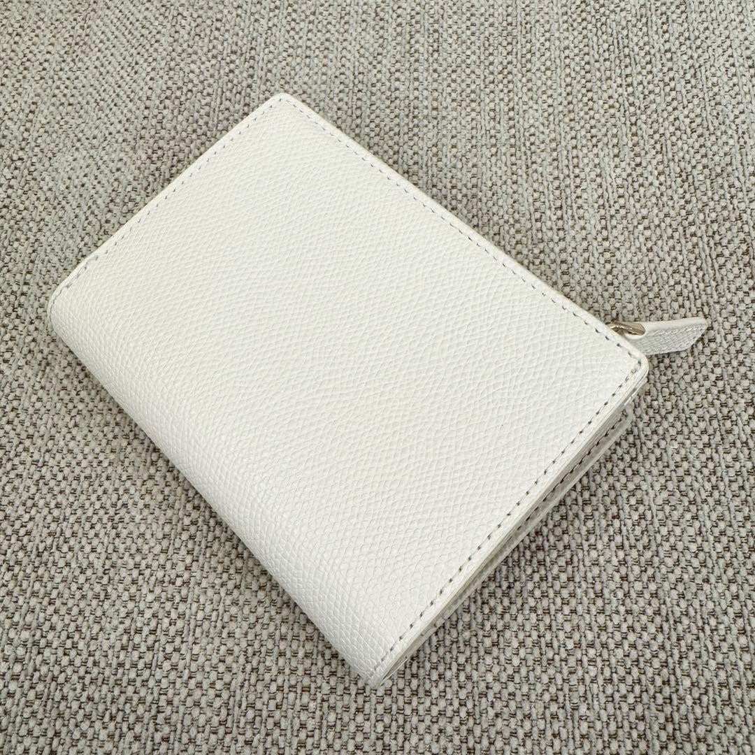 美品 アニエスベー ウォレット 財布 三つ折り財布 ホワイト agnes b.