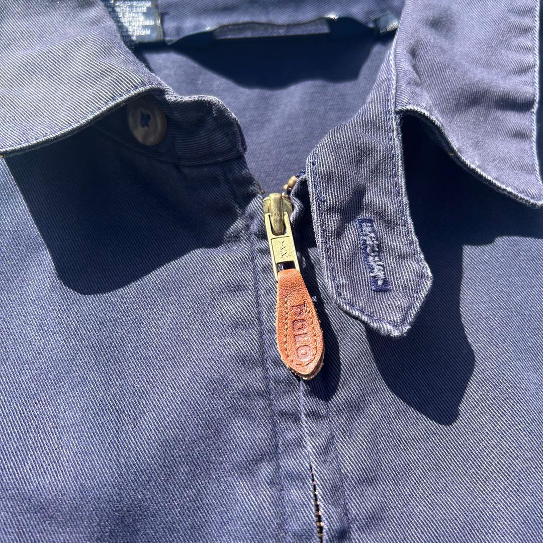 90s POLO三角タグ スウィングトップブルゾン ネイビー 古着 ヴィンテージ