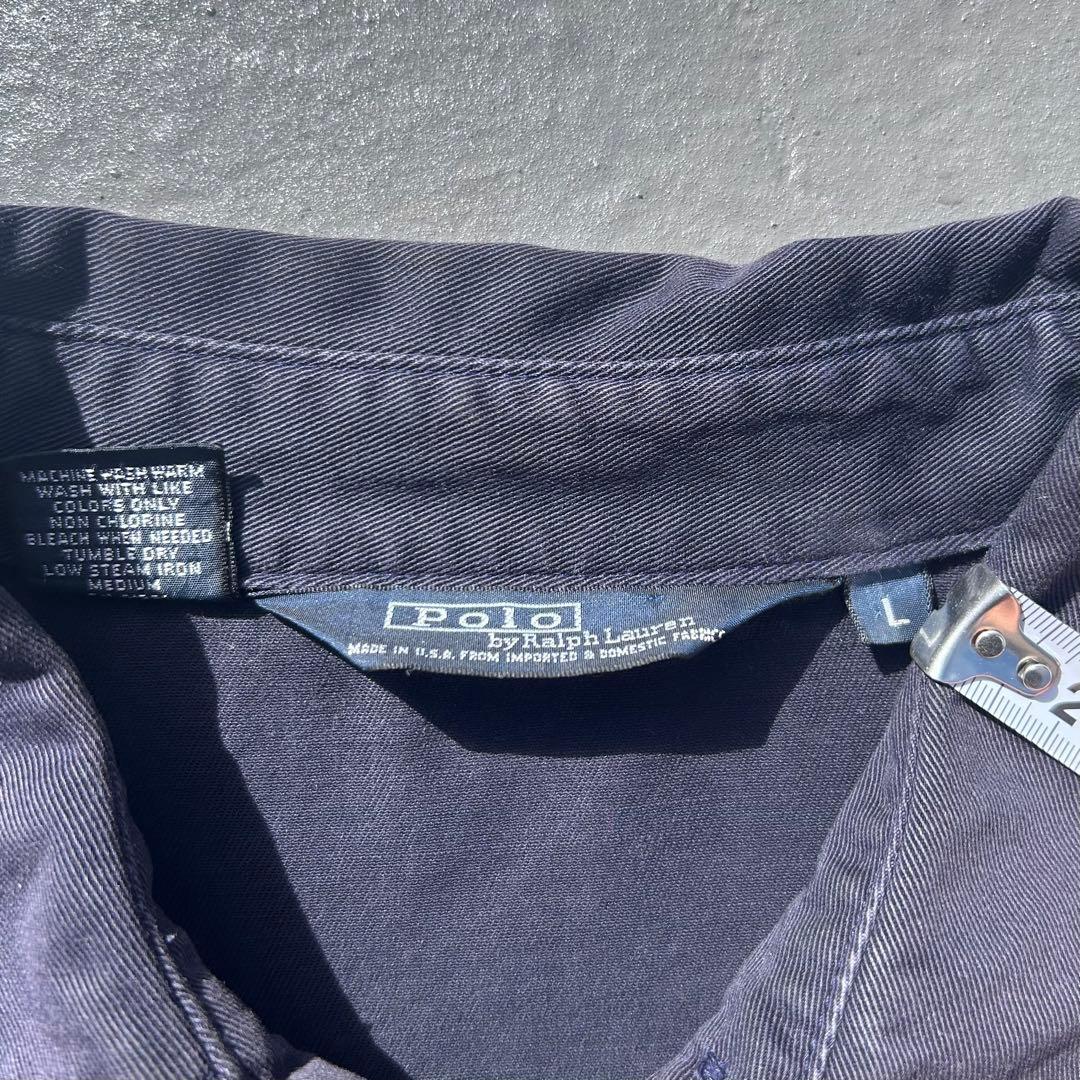 90s POLO三角タグ スウィングトップブルゾン ネイビー 古着 ヴィンテージ