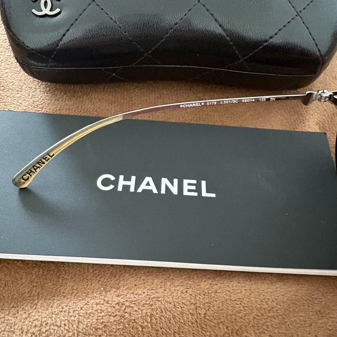 CHANEL ラウンド型サングラス ブラック