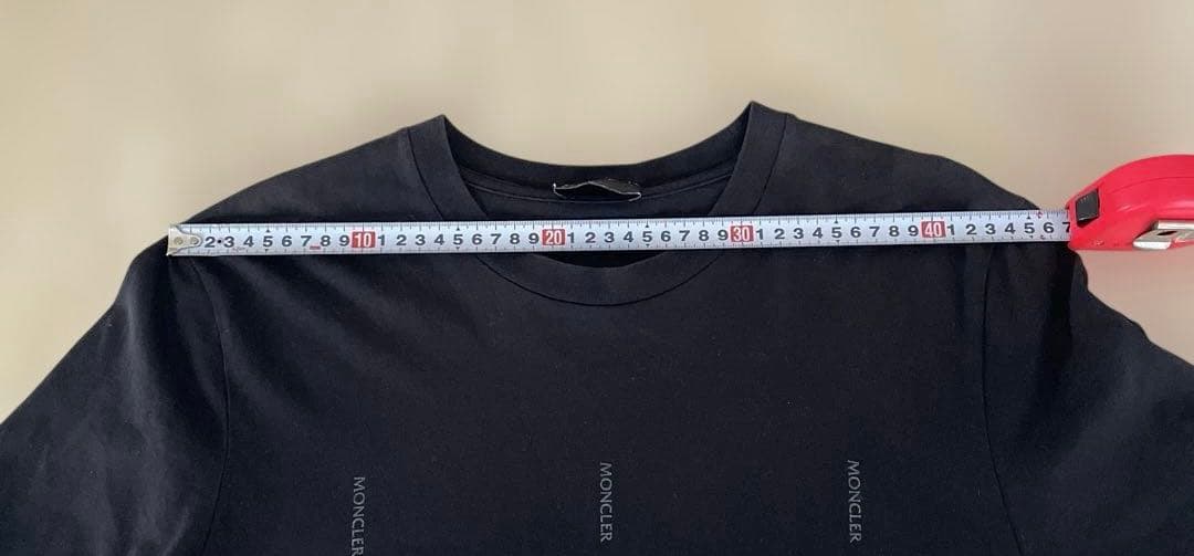 メンズ MONCLER ロゴプリント 半袖 Tシャツ 黒 トルコ製 Mサイズ