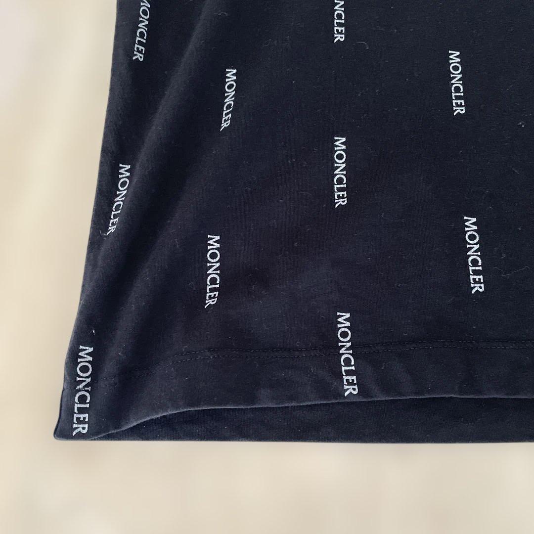 メンズ MONCLER ロゴプリント 半袖 Tシャツ 黒 トルコ製 Mサイズ