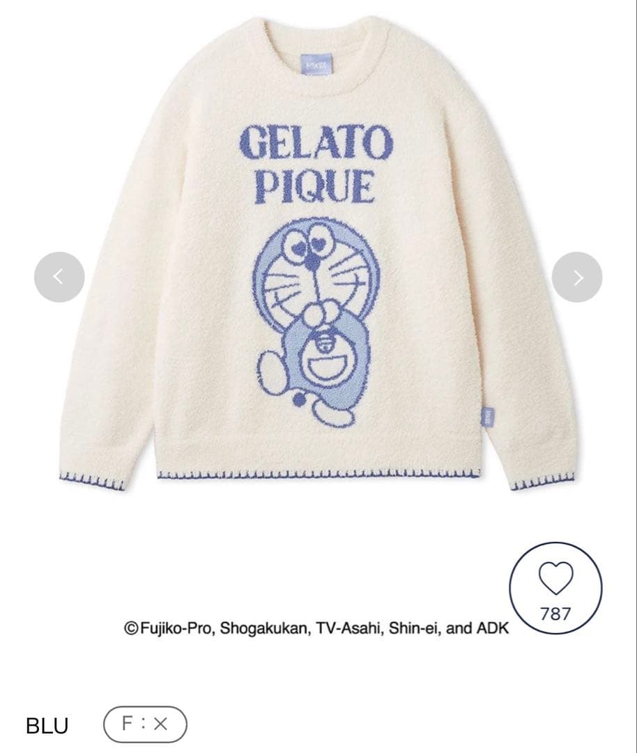 gelato pique ドラえもん レディースベビモコジャガードプルオーバー